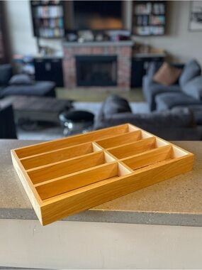Bamboo Wooden Cutlery Drawer Organizer - Natural Wood